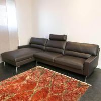 Erpo - Ecksofa Esparo 400 Leder J 42.090 Braun Schwarz Fußstütze Leder J 42.090 - 7