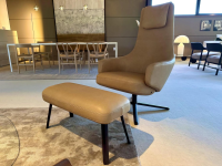 Vitra - Loungesessel Repos Naturleder F Caramel Braun Gestell Metall Schwarz Inkl. Panchina - 2