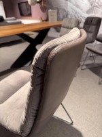 KFF - 6er Set Stuhl Arva Leder Dakota 6006 Grey Drahtkufengestell Metall Eisenblank Grau Lackiert - 9