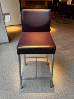 KFF - 2er Set Barhocker Glooh Leder Belo Purple Violett Gestell Chrom Matt Mit Kunststoffgleitern - 9