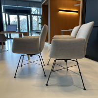 COR - 3er-Set Stuhl Jalis Stoff 8081 Muschel Grau Gestell Schwarz - 19