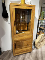 Natura - Highboard Hartford Eiche Natur Geölt Rückwand Massiv Sandgestrahlt Mit Hirnholz Inklusive Beleuchtung - 4