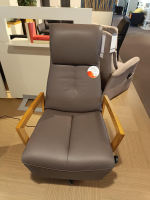 WK Wohnen - Relaxsessel WK 616 Carlos Leder Longlife E Soft Schlamm Braun Armelehnen Eiche Geölt 4 Sternfuß Metall Chrom Thermo Vital Infrarot Sitz Und Rückenheizung - 4