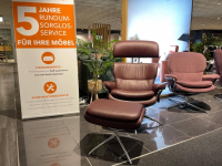 Stressless - Sessel Rome M Leder Paloma 54 Bordeaux Rot Braun Gestell Star 40 Aluminium Mit Hocker - 7