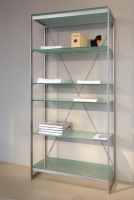 Christine Kröncke - Offenes Regal Satiniertes Glas Metall - 4