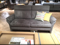 Global - Sofa Arima H SVZ 22 80 M Stoff Torino 7 Schlamm Grau Metallfuß - 5