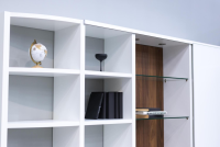 Hülsta - Wohnwand Mega-Design Lackbeschichtung Weiß Furniert Kernnussbaum - 3