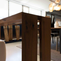 Riva1920 - Konsole Frame Resin Nussbaum Mit Knoten Spalten Mit Transparentem Kunstharz Gefüllt - 4