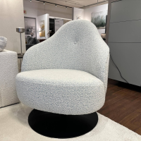 Werther - Sessel Salon Filippo Uecher Stoff Scapigliata 80 Seafoam Beige Blau Drehteller Schwarz - 3