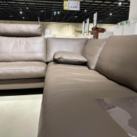 Erpo - Ecksofa Classics 500 Leder 43.860 Lava Grau Braun Metallfuß Rund Hochglanz - 2