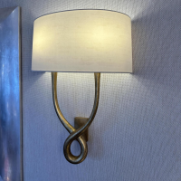 Porta Romana - Wandleuchte Organic Loops Wall Light Schirm Leinen Creme Metall Gold - 6