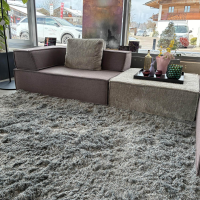 COR - Ecksofa Trio Stoff 9120 Marone Violett Und 9047 Greige Grau Beige - 7