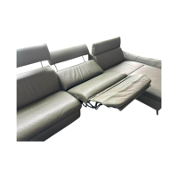 himolla - Ecksofa Velden 8372 Leder Longlife Rustika 24 Zypres Grün Füße Metall Anthrazit - 6