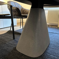 Zoom by Mobimex - Tisch Bridge BRI240El Oval Platte Holz Eiche Gebürstet Kohleschwarz Schwarz Lackiert Gestell Beton Anthrazit - 4