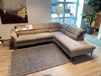 Natura - Ecksofa Jacksonville Stoff Yelda Taupe Beige Füße Massivholz Geölt - 12