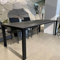 Zumsteg - Ausziehtisch Basso Platte Keramik Dekton Eter Schwarz Gestell Edelstahl CNC Schwarz Gebürstet - 5