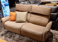 himolla - 2er Set Sofa 4151 Leder 27 Leonessa Desert Beige Metallkufe Anthrazit Mit Motorischer Wall Free Funktion Ohne Dekokissen - 4