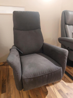 himolla - Sessel 9061 Stoff Belvetara 33 Asphalt Grau Tellerfuß Anthrazit - 2