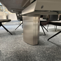 Draenert - Esstisch Adler 1224 Platte Granit Polar Poliert Grau Sockel Oval Edelstahl Matt Geschliffen Ohne Rollen - 6