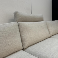 COR - Ecksofa Conseta Bezug Stoff 8081 Muschel Grau Schmalfüße Anthrazit inklusive Kopfstütze - 8
