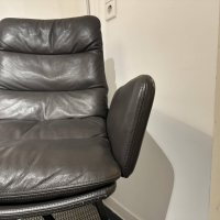 KFF - 2er Set Drehstuhl Arva Leder Sauvage Anthrazit 8102 Gestell Moodblack M01 Schwarz - 7