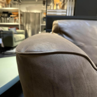 Edra - Sofa Grande Soffice Leder PLX 9621 Braun Füße Kunststoff Inklusive Hocker - 5