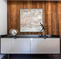 Minotti - Sideboard Darren Dining Farbe Sand Struktur Eschefurnier Korpus Aluminium Farbe Malz Mit Füßen - 4