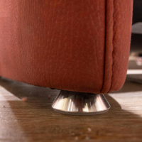 OrthoSedis - Polstergarnitur Stoff Ares Bordeaux Rot Fuß Aluminium Poliert Inklusive Kissen - 2