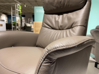 himolla - Sessel Cumulus Quartet 9720 Emil 24L42 R Leder 71 Torro Vulkan Braun Grau Teller Edelstahloptik - 2