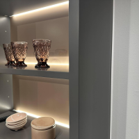 Interlübke - Wohwand Studimo Lack M16 Elephant Grau Rückwand Lack M49 Rosenquarz Rosa Beige Mit TV Und Beleuchtung - 7