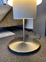 Bielefelder Werkstätten - Stehlampe Soho Gestell Nickel 3x Big Chintz Pebbel Grau Und 3x Small Chinz Sand Creme - 5