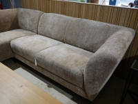 Ponsel - Ecksofa Kampen S 453 Stoff 0736/09 Beige Grau Füße Struktur Schwarz - 4