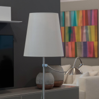 Christine Kröncke - Stehleuchte Lara Edelstahl Mit Schwenkarm Schirm Durscheinend Hell - 2