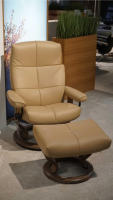 Stressless - Sessel David M Leder Batick Latte Beige Gestell Classic Holz Inklusive Hocker - 3