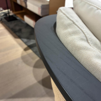 Flexform - Sessel Mozart Sitz Stoff Weiß Rücken Geflecht Gestell Schwarz Gebeizt Mit Rollen - 5