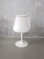 Knoll International - 6er-Set Tulip Armless Auflage Stoff Col.1401 Olive Grün Gestell Weiß Drehbar - 5