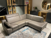 Rom - Ecksofa MR 9120 R Leder Kenia Grey Grau Füße 01BL Black Schwarz - 7