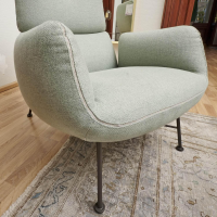 COR - Armchair Jalis Lounge Fabric 8305 Mint green Green Gray Wire frame 01 Black brown Including stool - 4