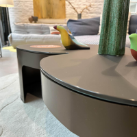Ligne Roset - Couchtisch Pukka Platte Hartglas Bronzefarben Gestell Stahl Bronzefarben Matt Lackiert - 6