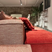 Designwerk - Polstergruppe Dido Stoff Earth Strawberry Rot Und Stoff Natural Apple Rosa Fuß Schwarz Inklusive Kissen - 6