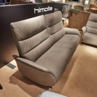 himolla - Sofa Houston 4051 Leder Leonessa Fjord Grau Metallkufe Anthrazit Pulverbeschichtet - 5