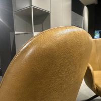 Contur - 4er Set Armlehnstuhl Mis Leder Bolf Kurkuma Gelb Gestell Metall Anthrazit Mit Kunststoffgleitern - 4