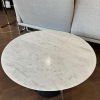 ASCO - Side table Ivy Natural stone top White Polished Solid wood cone Brand oak Black Oiled - 5