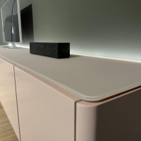 Sudbrock - Sideboard Goya Lack 481 Antik Rosa Abdeckplatte Glas Gefrostet Lackiert Mit Indirekter Beleuchtung - 4