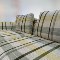 Bielefelder Werkstätten - Sofa Long Island Stoff Edinburgh JA2047-030 Grau Grün Gelb Kariert Füße Metall Schwarz - 5