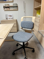 Team 7 - Schreibtischstuhl Kids Stoff Ripley Rl35 Grau Blau Rücken Erle Naturöl Weiß Gestell Metall Schwarz Matt - 4