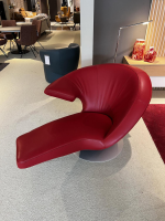 Leolux - Drehsessel Parabolica Leder 51877 Senso 1077 Ferrari Rot Tellerfuß Aluminium Gebürstet - 7