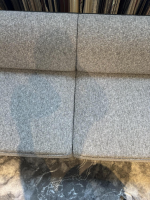Rubelli Casa - Sofa 260 Lago Stoff Grau Rücken Leder Schwarz Füße Schwarz - 7