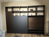 Sudbrock - Wall unit Focus Wild oak Coffe Dark brown Glass Cosmos Black Frosted Without decoration - 4