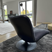 Baxter - Sessel Marilyn Leder A Nabuck Night Blau Schwarz Gestell Metall Schwarz - 4